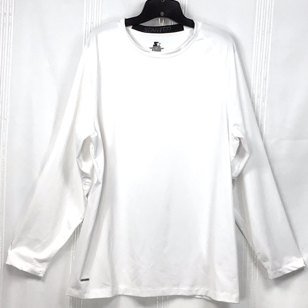 🏈 STARTER Arctic White Dri-Star Vented Under Arm Long Sleeve Jersey Shirt Sz.2X